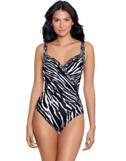 Miraclesuit Tigre Sombre Sanibel Swimsuit - Black And White