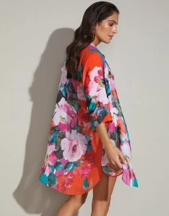 ROIDAL Melania Estefani Beach Shirt - Floral Multi -Pitusa Shop 682 02 ESTEFANI B