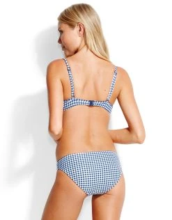 Seafolly Capri Check Hipster Bikini Bottom - Indigo -Pitusa Shop 74471 SF 3