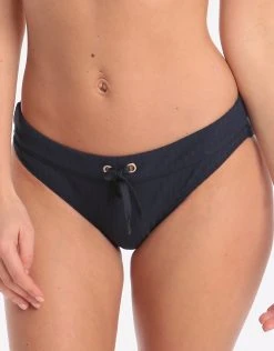 Seafolly Inka Rib Banded Hipster Bikini Bottom - Indigo
