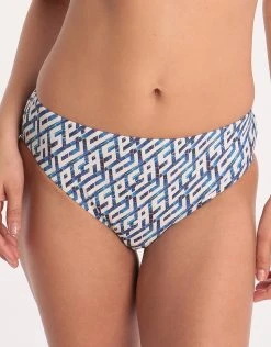 Moontide Mosaic Mid-Rise Bikini Bottom - Navy