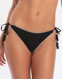 Banana Moon Couture Crochet Galbia Tie Bikini Bottom - Black