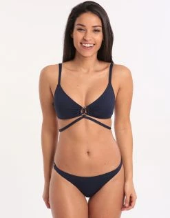 Watercult Summer Solids Cross Front Bikini Top - Deep Ink -Pitusa Shop 78261 WC 2