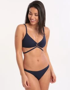 Watercult Summer Solids Cross Front Bikini Top - Deep Ink -Pitusa Shop 78261 WC 3