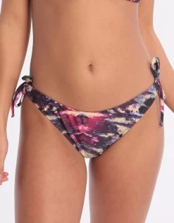 WEST SEVENTY NINE Graffiti Queen Tie Side Bikini Bottom - Purple Multi