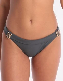 WEST SEVENTY NINE Banded Bikini Bottom - Anthracite