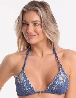 Banana Moon Flashback Nuco Tri Bikini Top - Indigo