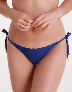 Heidi Klein Amoudi Bay Scallop Tie Side Bikini Bottom - Blue