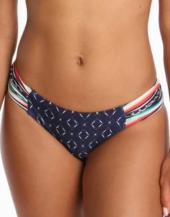 Jets Riviera Gathered Side Bikini Bottom - Ink/White