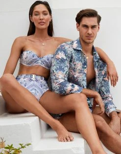 Aqua Blu Indianic Marilyn High Waist Bikini Pant - Floral -Pitusa Shop Aqua Blu Indianic 4