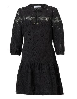 Heidi Klein Borneo Lace Insert Mini Tunic - Black