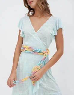 Pitusa Chain Wrap Dress - Aqua 7 Pitusa Chain Wrap Dress - Aqua -Pitusa Shop CWD AQ 2