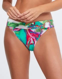 Nuria Ferrer Frida Fold Bikini Pant - Green Marble