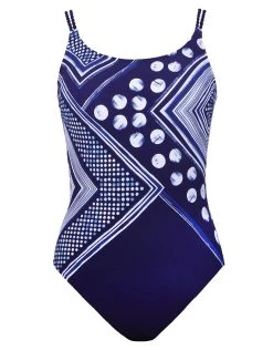 Gottex Chic Point Round Neck Swimsuit - Blue