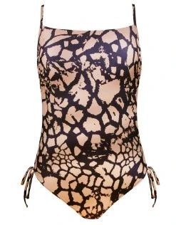 Gottex Jungle Queen Square Neck D-Cup Swimsuit - Brown/Black -Pitusa Shop GTX JQ D Cup
