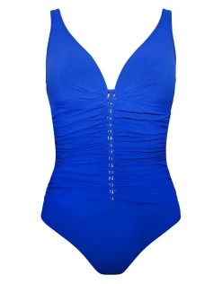 Gottex Profile Tutti Frutti D Cup V Neck Swimsuit - Cobalt