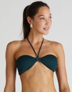 HEAVEN Envy Hallie Bandeau Bikini Top - Green