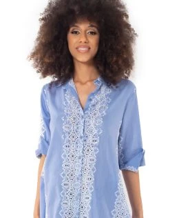 Iconique Romina Beach Shirt Dress - Light Blue -Pitusa Shop IC23 004 light blue CLOSE