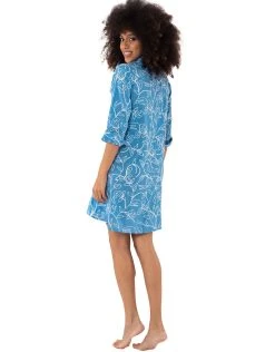 Iconique Romina Beach Shirt Dress - Mid Blue -Pitusa Shop IC23 006 light blue b