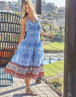 Iconique Lara Strappy Maxi Dress - Blue