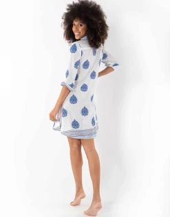 Iconique Romina Beach Shirt Dress - White And Blue 6 Iconique Romina Beach Shirt Dress - White And Blue -Pitusa Shop IC23 063 b