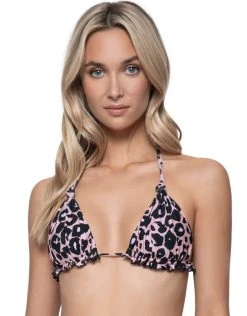 PQ Swim Nala Rosa Ruffle Tri Bikini Top
