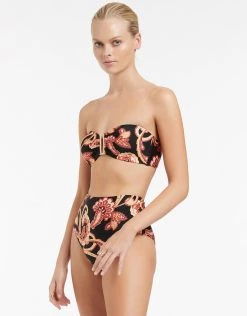 Jets Silk Road High Waist Bikini Pant - Black -Pitusa Shop J3791 BLK 2
