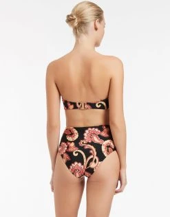 Jets Silk Road High Waist Bikini Pant - Black -Pitusa Shop J3791 BLK 3