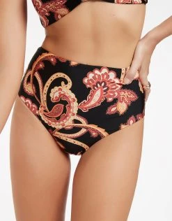 Jets Silk Road High Waist Bikini Pant - Black -Pitusa Shop J3791 BLK 4