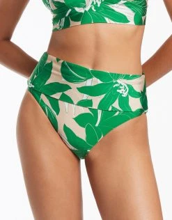 Jets Floreale Fold Down Bikini Pant - Green