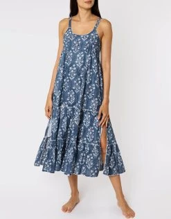 Juliet Dunn Small Flower Block Print Swing Dress - Midnight