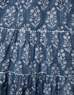 Juliet Dunn Small Flower Block Print Swing Dress - Midnight -Pitusa Shop JD6022 INDIGO 5