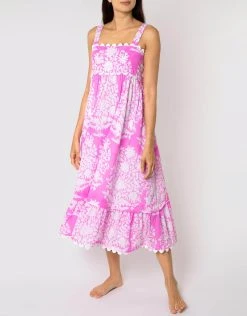 Juliet Dunn Palladio Print Bow Back Dress - Orchid