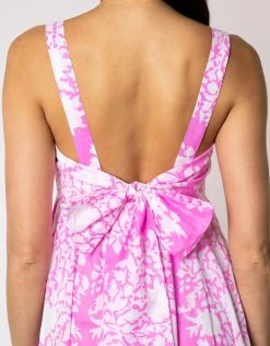 Juliet Dunn Palladio Print Bow Back Dress - Orchid -Pitusa Shop JD6033 ORCHID 5