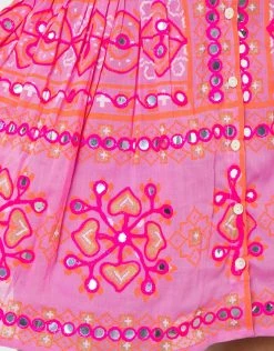 Juliet Dunn Mosaic Blouson Dress With Mirror Embroidery - Orchid -Pitusa Shop JD6082 ORCHID 5