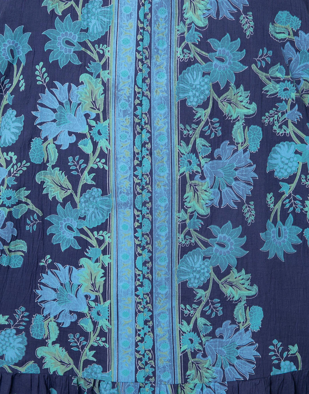 Juliet Dunn Rose Border Print V-Neck Maxi Dress - Indigo 5 Juliet Dunn Rose Border Print V-Neck Maxi Dress - Indigo - Image 5