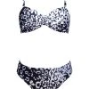 ROIDAL Kalina Ruched Bandeau Bikini Set - Black And White