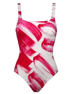 MARYAN MEHLHORN Energy Swimsuit - White/Magenta