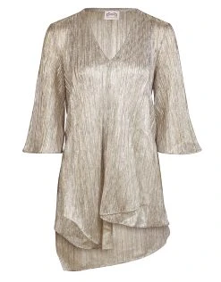MARYAN MEHLHORN White Nights Tunic - White Gold Metallic