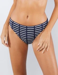 Nuria Ferrer Capri Maxi Control Bikini Pant - Navy Stripe