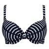 Nuria Ferrer Capri Plunge Bikini Top - Navy Stripe