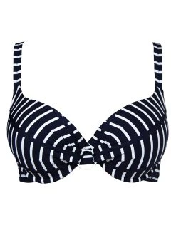 Nuria Ferrer Capri Plunge Bikini Top - Navy Stripe