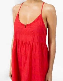 Heidi Klein Numana Scoop Neck Dress - Red 8 Heidi Klein Numana Scoop Neck Dress - Red -Pitusa Shop NUMANA CLOSE UP