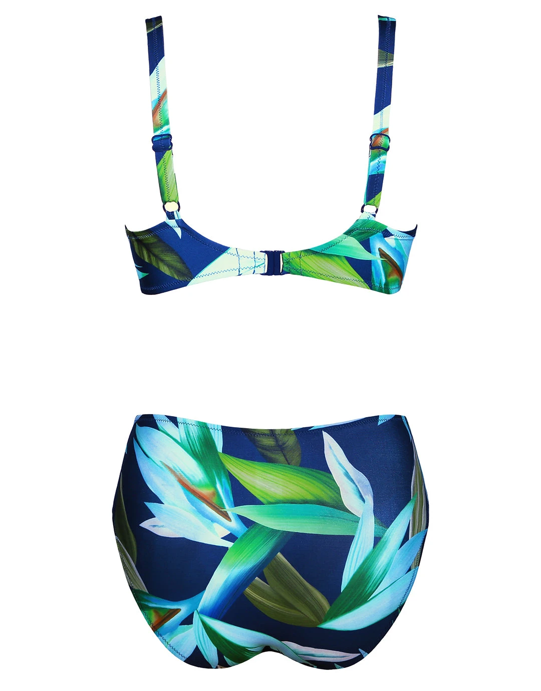Charmline Ocean Bloom Underwired Bikini Set - Navy Aqua 2 Charmline Ocean Bloom Underwired Bikini Set - Navy Aqua - Image 2