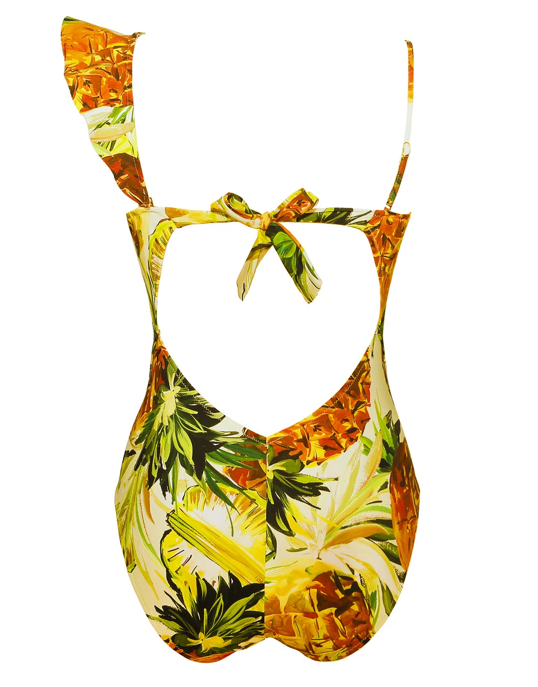 MARYAN MEHLHORN Optimist Ruffle Shoulder Swimsuit - Pina Colada 2 MARYAN MEHLHORN Optimist Ruffle Shoulder Swimsuit - Pina Colada - Image 2