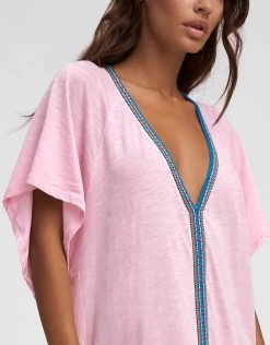 Pitusa Pima Abaya Dress - Light Pink -Pitusa Shop PITUSA PimaAbaya PINK Close