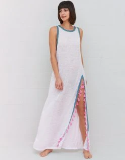 Pitusa Tassel Slit Dress - White