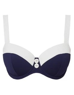 Nuria Ferrer Pitusa Balcony Bikini Top - Navy And White -Pitusa Shop Pitusa40650005 01
