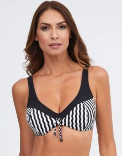 Nuria Ferrer Portofino Underwired Bikini Top - Black And White
