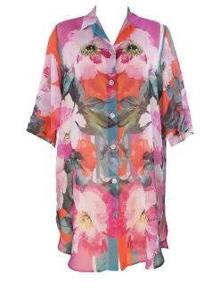 ROIDAL Melania Estefani Beach Shirt - Floral Multi